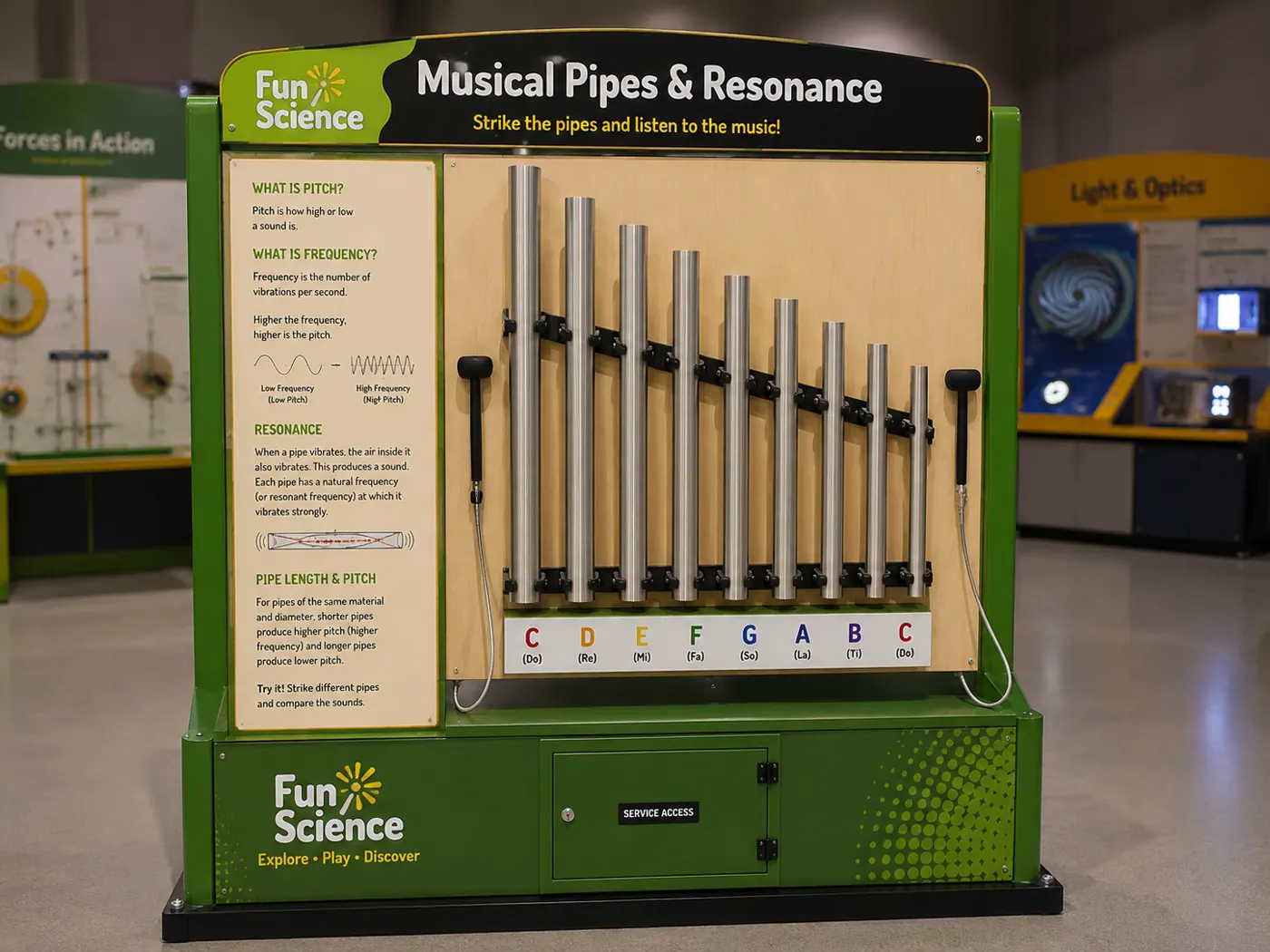 Musical Pipes & Resonance Exhibit — attraction or exhibit image Musical Pipes & Resonance Exhibit — attraction or exhibit image